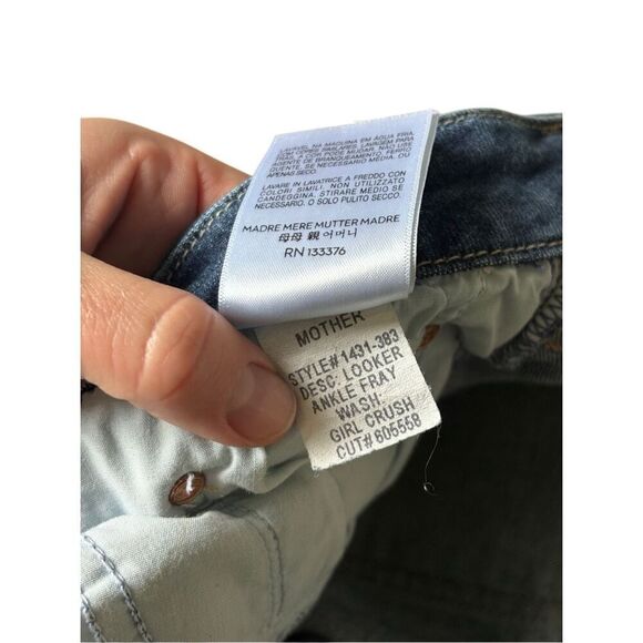 Mother Looker Ankle Fray Jeans size 29 Blue Girl Crush - Picture 15 of 16